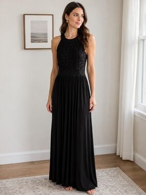 calvin klein smocked sleeveless tiered cotton gauze maxi dress Calvin Klein Womens Smocked Tiered Cotton Gauze Maxi Dress 14 Black - NWT $129